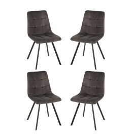 Set 4 Chaises contemporaines, Modèle Cosmo, Gris, H 86 cm