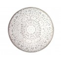 Plateau en Bois sculpté, Motifs Floral et Mandala Cérusé, Diamètre 40 cm