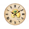 Horloge Murale Bois MDF : Citrons de Provence, Diamètre 34 cm