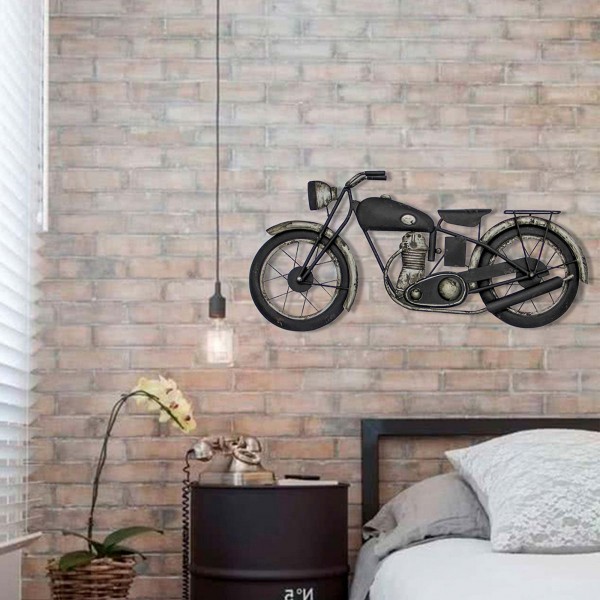 Vintage Rustique 3D Métal Moto Mural Art pour Décor Maison Décoration  Cadeau