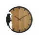 Grande Horloge Bois et Métal, Modèle Woody, Diamètre 50 cm