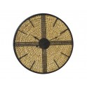 Grande Horloge rétro : Bois Gris & Métal Blanc, Diam 68 cm