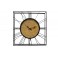 Grande Horloge rétro : Bois Gris & Métal Blanc, Diam 68 cm