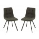 Set 2 Chaises contemporaines, Modèle Trendy, Gris foncé, H 86 cm