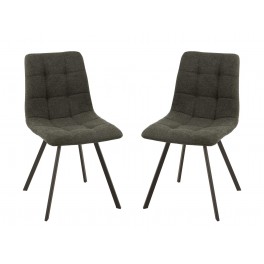 Set 2 Chaises contemporaines, Modèle Trendy, Gris foncé, H 86 cm