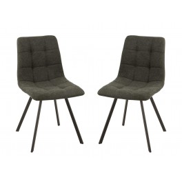 Set 2 Chaises contemporaines, Modèle Trendy, Gris foncé, H 86 cm