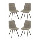 Set 4 Chaises contemporaines, Modèle Trendy, Gris foncé, H 86 cm