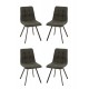 Set 4 Chaises contemporaines, Modèle Trendy, Gris foncé, H 86 cm