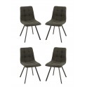 Set 4 Chaises contemporaines, Modèle Trendy, Gris foncé, H 86 cm