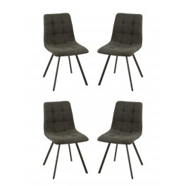 Set 4 Chaises contemporaines, Modèle Trendy, Gris foncé, H 86 cm