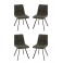 Set 4 Chaises contemporaines, Modèle Trendy, Gris foncé, H 86 cm