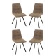 Set 4 Chaises contemporaines, Modèle Trendy, Gris foncé, H 86 cm