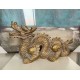 Figurine décorative Dragon chinois doré, Inspiration d'Asie, L 43 cm