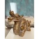 Figurine décorative Dragon chinois doré, Inspiration d'Asie, L 43 cm