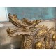 Figurine décorative Dragon chinois doré, Inspiration d'Asie, L 43 cm