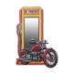 Miroir Station Essence et Moto rouge, No Smoking, H 74 cm