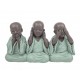 Set de 3 Mini-Moines de la Sagesse Assis 2, Collection Baby Zen, H 7,5 cm