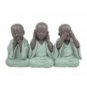 Set de 3 Mini-Moines de la Sagesse Assis 2, Collection Baby Zen, H 7,5 cm