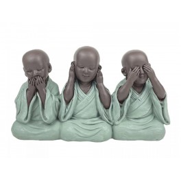 Figurine 3 Bouddhas de la Sagesse, Coll Baby Zen, L 16,5 cm