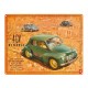 Plaque Métal Renault bombée : La Renault 4 CV, L 40 x 30 cm