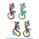 Set 4 magnets Frigo : 4 Lézards Multicolores, H 9,5 cm