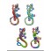 Set 4 magnets Frigo : 4 Lézards Multicolores, H 9,5 cm