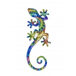 Murale ou A poser : Gecko Porte-bonheur 2, Mod Tropik, H 22 cm