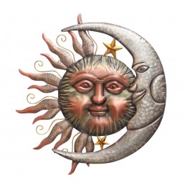 Soleil rougeoyant et Lune argentée, Collection Sole Terra, Diam 63 cm