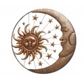 Déco Murale, Soleil et Lune dorés, Collection Sole Terra, Diam 71 cm