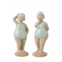 Figurine Thème Bord de Mer : Baigneuse rétro Assise, H 19 cm