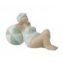 Figurine Thème Bord de Mer : Baigneuse rétro Assise, H 19 cm