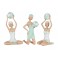 Figurines Mer : Set 3 Grandes Baigneuses Rétros Assises, H 24 cm