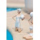 Figurines Mer : Set 2 Baigneuses Rétros Assises, H 23 cm