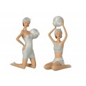 Figurines Mer : Set 2 Baigneuses Rétros Assises, H 23 cm