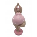Figurine Baigneuse Ronde Position Yoga 2, Collection Pink Bath, H 26 cm
