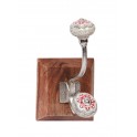 Patère murale et Portemanteaux 1 crochet, Modèle Bohème Chic, H 15 cm