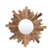 Grand Miroir Soleil en bois exotique et MDF, Diamètre 80 cm