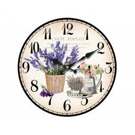 Horloge murale lavande de Provence, Mod 4, 34 cm