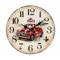 Horloge Voiture Mini Rouge, Modèle Rallye 45 et Thème Londres, L 34 cm