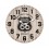 Horloge Bois MDF Vintage : Route 66, Marron et Gris, Diam 34 cm