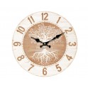 Horloge MDF Motif Arbre de Vie, Tons Bois Naturel clairs, Diamètre 34 cm