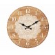 Horloge MDF Motif Mandala, Tons Bois Naturel clairs, Diamètre 34 cm