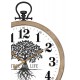 Horloge Type Gousset et Motif Arbre de Vie, Tons Bois Naturel, H 70 cm