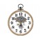 Horloge Type Gousset et Motif Arbre de Vie, Tons Bois Naturel, H 70 cm