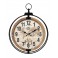 Horloge XL Gousset et Motif Planisphère, Tons Bois Naturel, H 90 cm