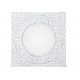 Miroir blanc et Encadrement Mandala stylisé, Hauteur 50 cm