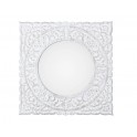 Miroir blanc et Encadrement Mandala stylisé, Hauteur 50 cm