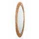 Déco bohème : Miroir Rond et encadrement en rattan, Diamètre 60 cm