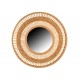 Déco bohème : Miroir Rond et Double encadrement en bambou, Diam 81 cm