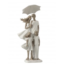 Statuette Design : Famille avec 1 enfant, Collection Silver Line, H 27 cm